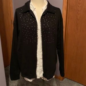 Distinct Black Bling  Zip-Up Jacket, size 1X